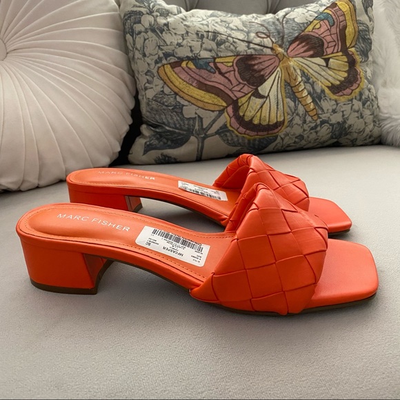 Marc Fisher Shoes - Marc Fisher Woven Block Heel Slide Sandals 7